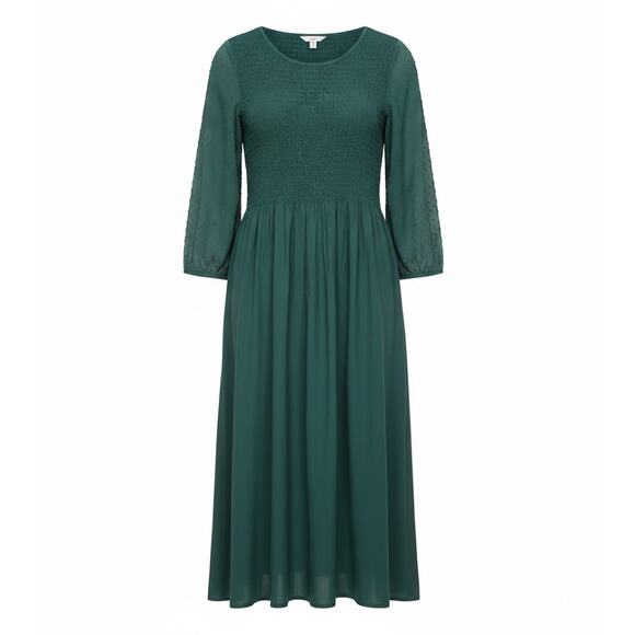 croft & barrow Dresses & Skirts - Croft & Barrow 2X Plus Green Long Sleeve Midi Dress NWT Modest Casual